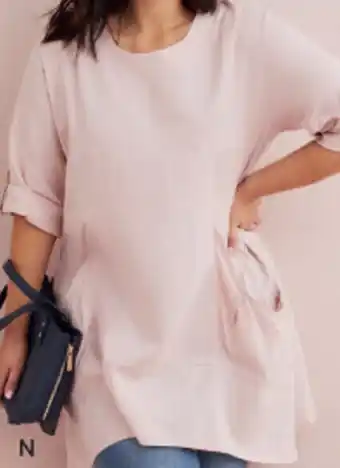 Sara linen blend drape pocket tunic