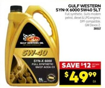 Autopro Gulf Western SYN-X 6000 5W40 5Lt offer