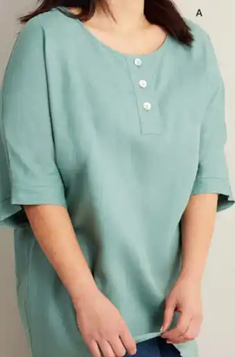EziBuy Sara linen blend button placket tunic offer