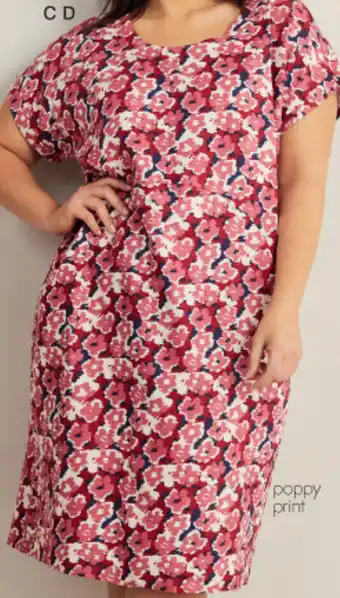 Sara linen blend angled pocket dress