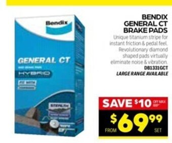Autopro Bendix General CT Brake Pads offer