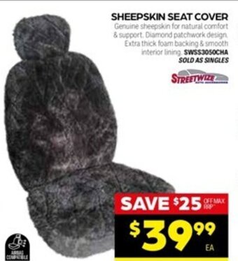Autopro Streetwize Sheepskin Seat Cover offer