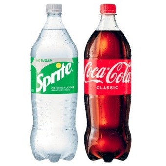 Coles Coca-cola, fanta or sprite soft drink 1.25 litre offer