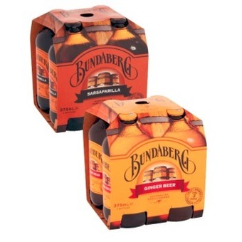 Coles Bundaberg ginger beer or sarsaparilla 4x375ml offer