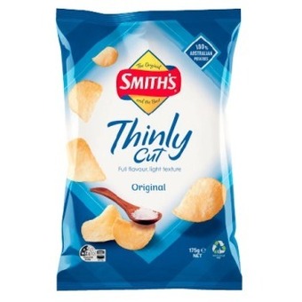 Coles Smith's thinly cut potato chips 175g offer