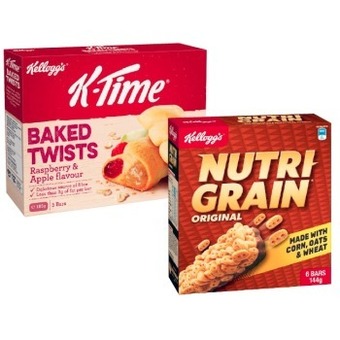 Coles Kellogg's lcms 120g-138g, k-time 165g-185g or nutri-grain bars 144g offer