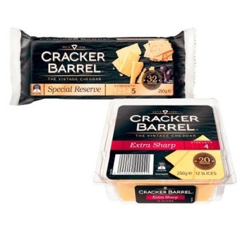 Coles Cracker barrel cheese block or slices 250g offer