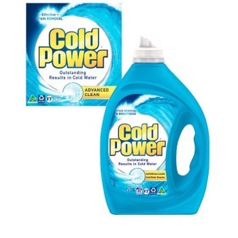 Coles Cold power laundry liquid 1.8 litre-2 litre or powder 2kg offer