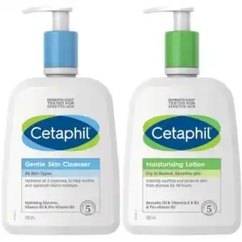 Coles Cetaphil moisturising lotion or gentle skin cleanser 500ml offer