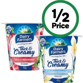 Woolworths Dairy farmers thick & creamy yoghurt 150g – from the fridge offer