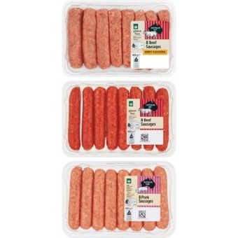 Woolworths Woolworths beef, pork or chicken sausage varieties 600g offer