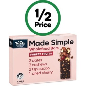 Woolworths Tasti made simple 150g pk 5 offer