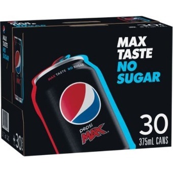 Woolworths Pepsi, solo, sunkist, mountain dew, schweppes lemonade soft drink can varieties 30 x 375ml offer