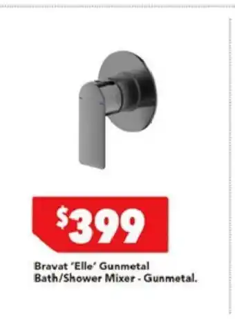 Harvey Norman Bravat 'Elle' Gunmetal Bath/Shower Mixer - Gunmetal offer