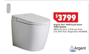 Harvey Norman Argent 'Evo' Wall-Faced Smart Toilet System offer