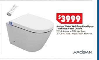 Arcisan 'Neion' Wall-Faced Intelligent Toilet with In-Wall Cistern
