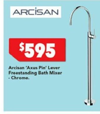 Harvey Norman Arcisan 'Axus Pin' Lever Freestanding Bath Mixer - Chrome offer