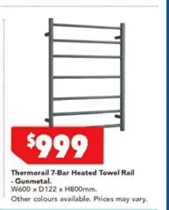 Harvey Norman Thermorail 7-Bar Heated Towel Rail - Gunmetal offer