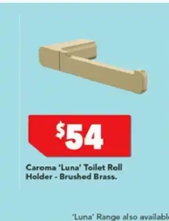 Harvey Norman Caroma 'Luna' Toilet Roll Holder - Brushed Brass offer