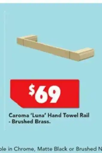 Harvey Norman Caroma 'Luna' Hand Towel Rail - Brushed Brass offer
