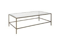 LivingStyles Lotta Glass & Metal Coffee Table, 120cm, Bronze offer