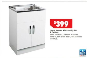 Harvey Norman Cartia 'Lauren' 45L Laundry Tub & Cabinet offer