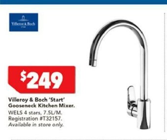 Harvey Norman Villeroy & Boch 'Start' Gooseneck Kitchen Mixer offer