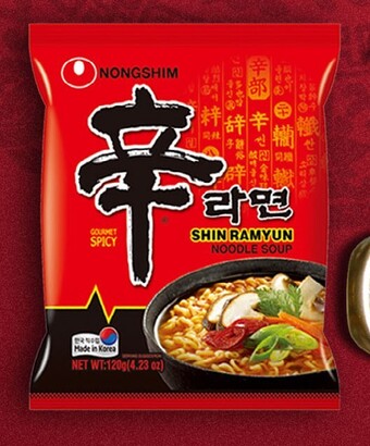 Coles Nongshim Gourmet Spicy Shin Ramyun Noodle Soup 120g offer