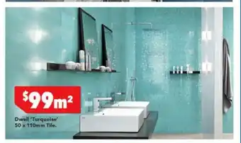 Harvey Norman Dwell 'Turquoise' 50 x 110mm Tile offer