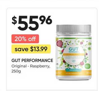 healthylife Gut performance original raspberry 250g offer