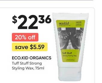 Eco.kid organics tuff stuff strong styling wax 75ml