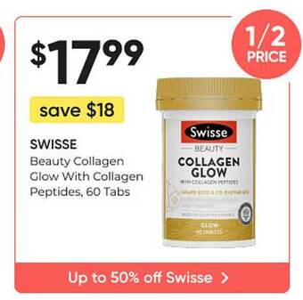 healthylife Swisse beauty collagen glow with collagen peptides 60 tabs offer