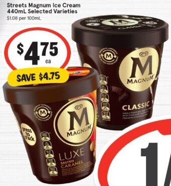 IGA Streets Magnum ice cream 440ml offer