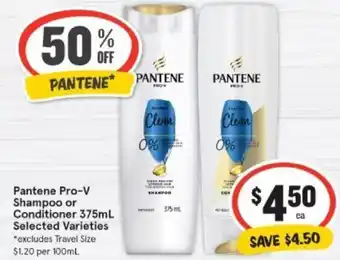 IGA Pantene pro-v shampoo conditioner 375ml offer