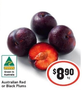 IGA Australian red or black plums offer