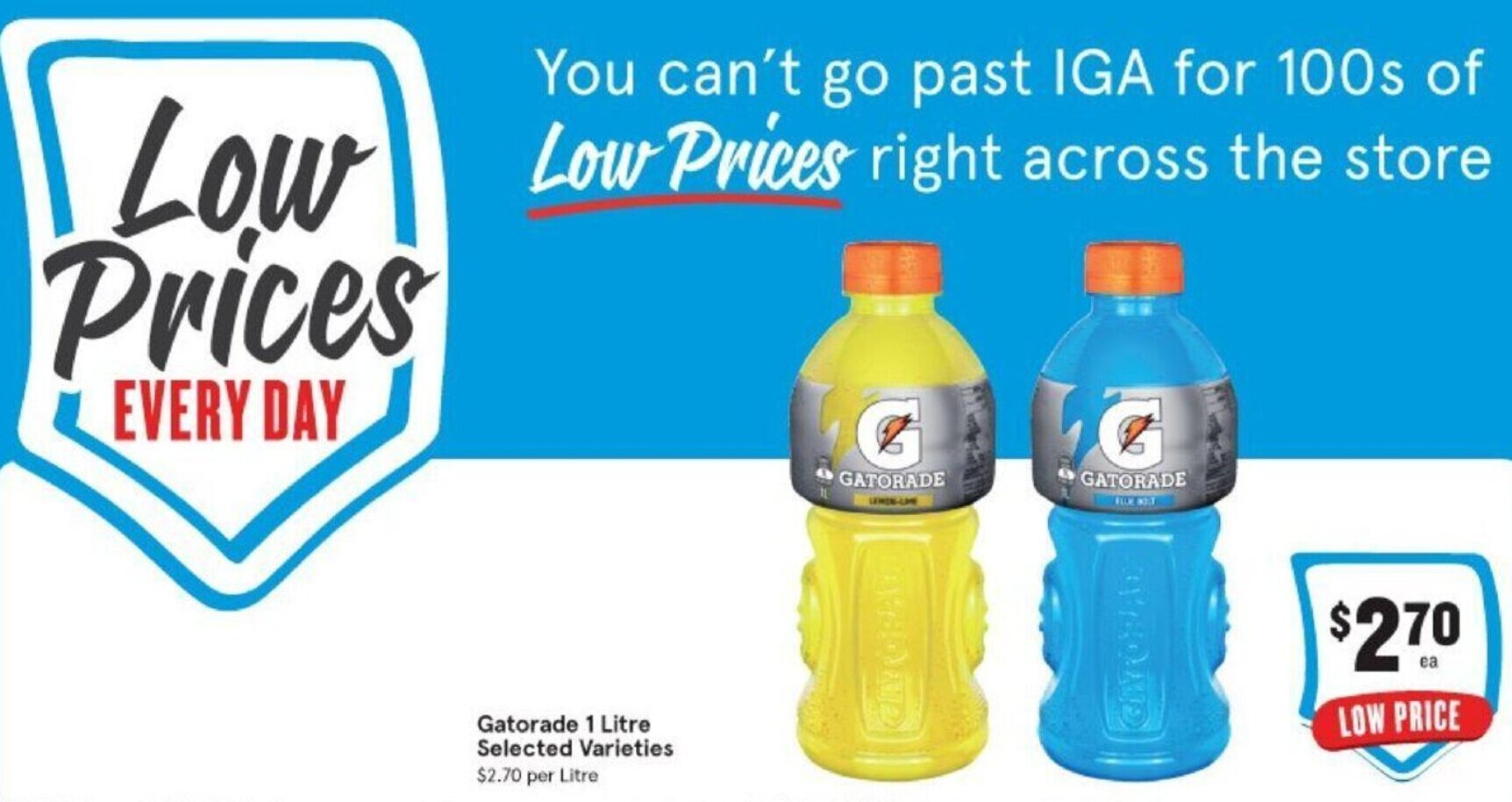 Gatorade 1 Litre offer at IGA