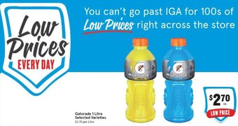 IGA Gatorade 1 Litre offer
