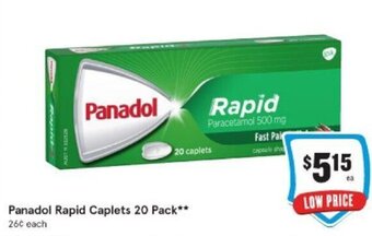 IGA Panadol rapid caplets 20 pack offer