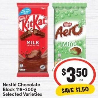IGA Nestle chocolate block 118-200g offer