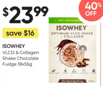 ISOWHEY vlcd & collagen shake chocolate fudge 18x55g