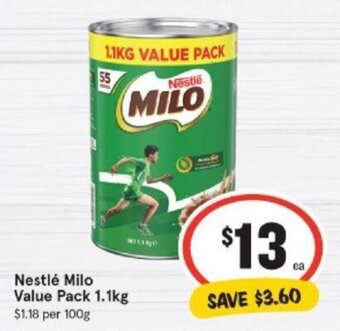 IGA Nestle milo value pack 1.1kg offer