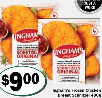 Ingham's frozen chicken breast schnitzel 400g