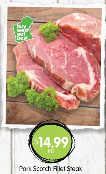 Spudshed Pork scotch fillet steak offer