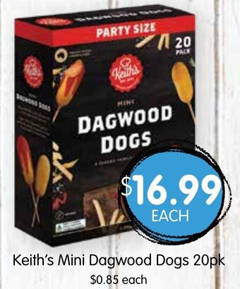 Spudshed Keith's mini dagwood dogs 20pk offer
