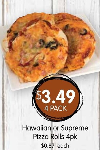 Spudshed Hawaiian or supreme pizza rolls 4pk offer