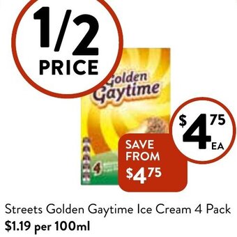 Foodworks Streets golden gaytime ice cream 4 pack offer