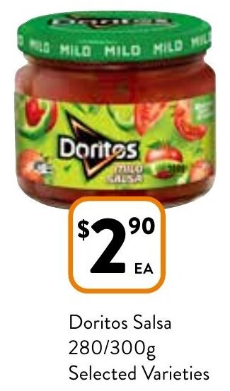Foodworks Doritos salsa 280/300g offer