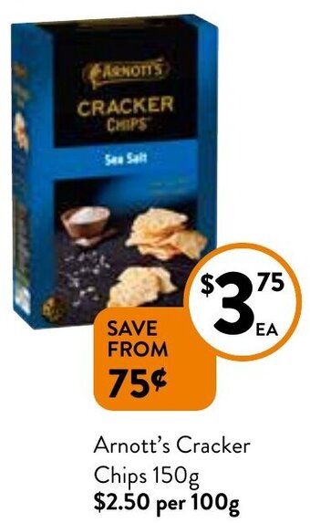 Foodworks Arnott's cracker chips 150g offer