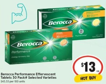 IGA Berocca performance effervescent tablets 30 pack offer