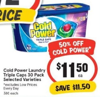 IGA Cold power laundry triple caps 30 pack offer